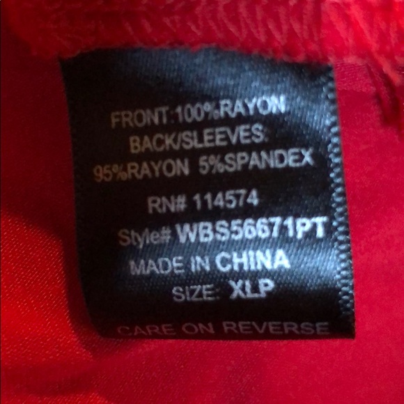 Pleione XL Petite long sleeve blouse top red XLP - Picture 5 of 5